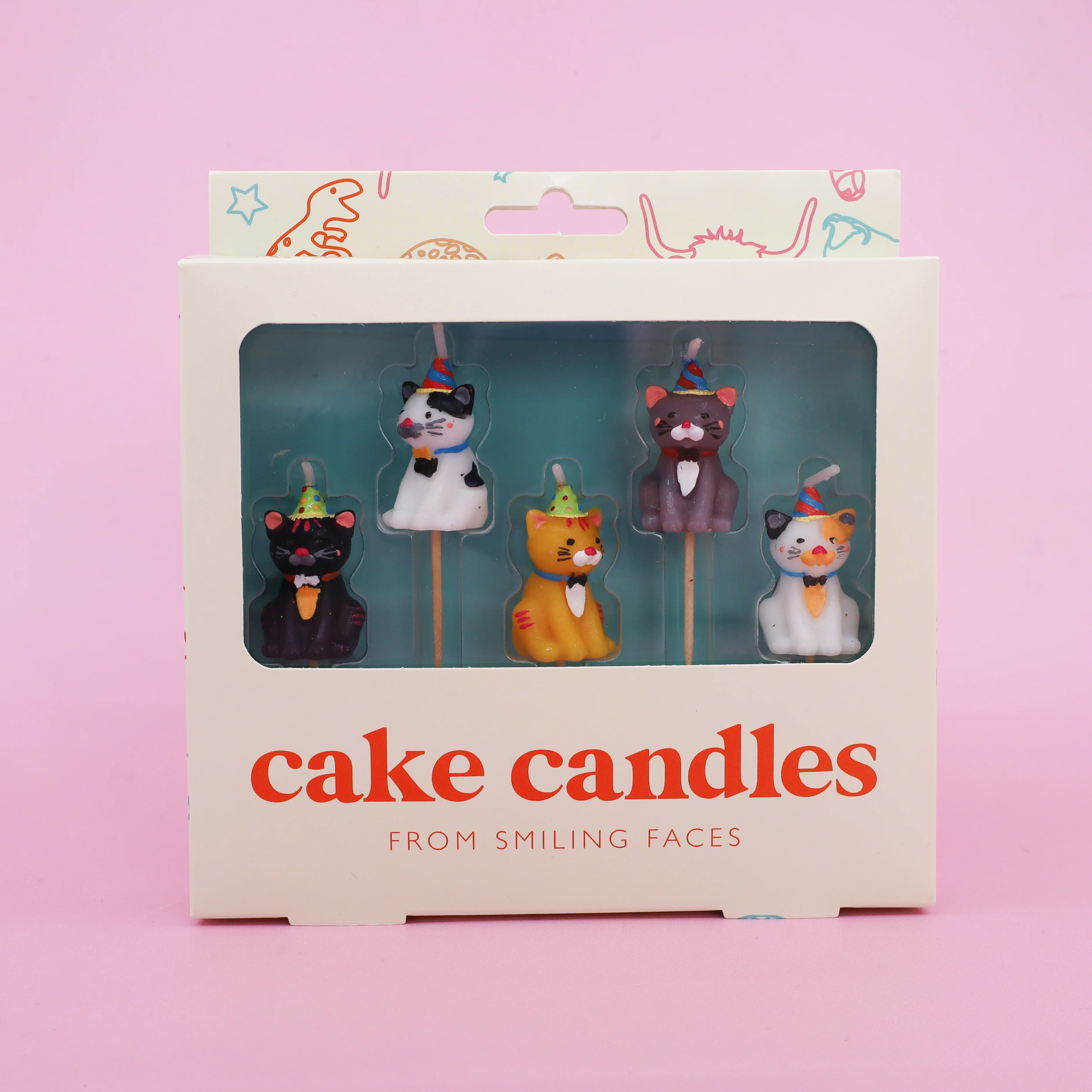 Cake Candles: Cats in Party Hats - Image 2