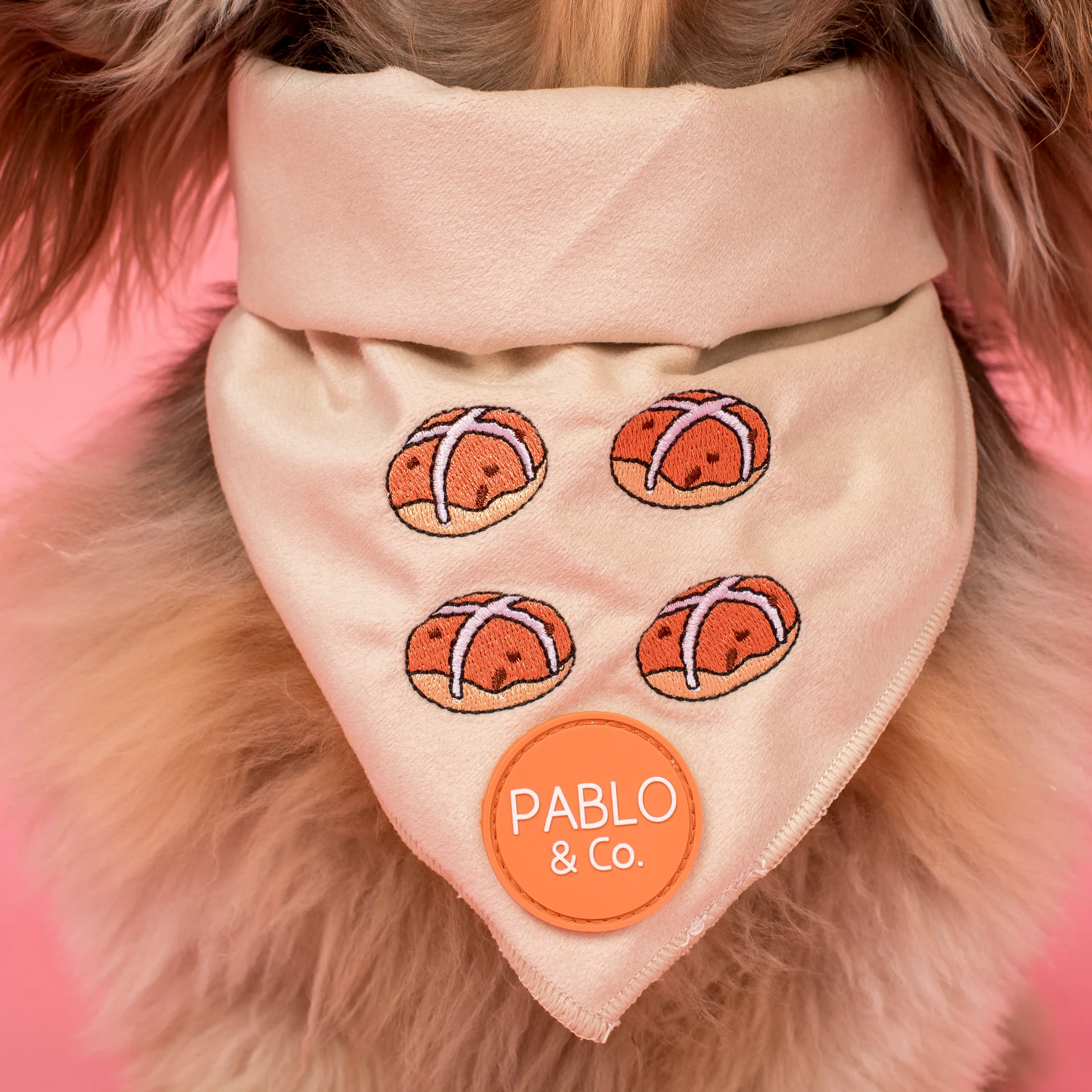 Hot Cross Buns: Velvet Dog Bandana - Image 2