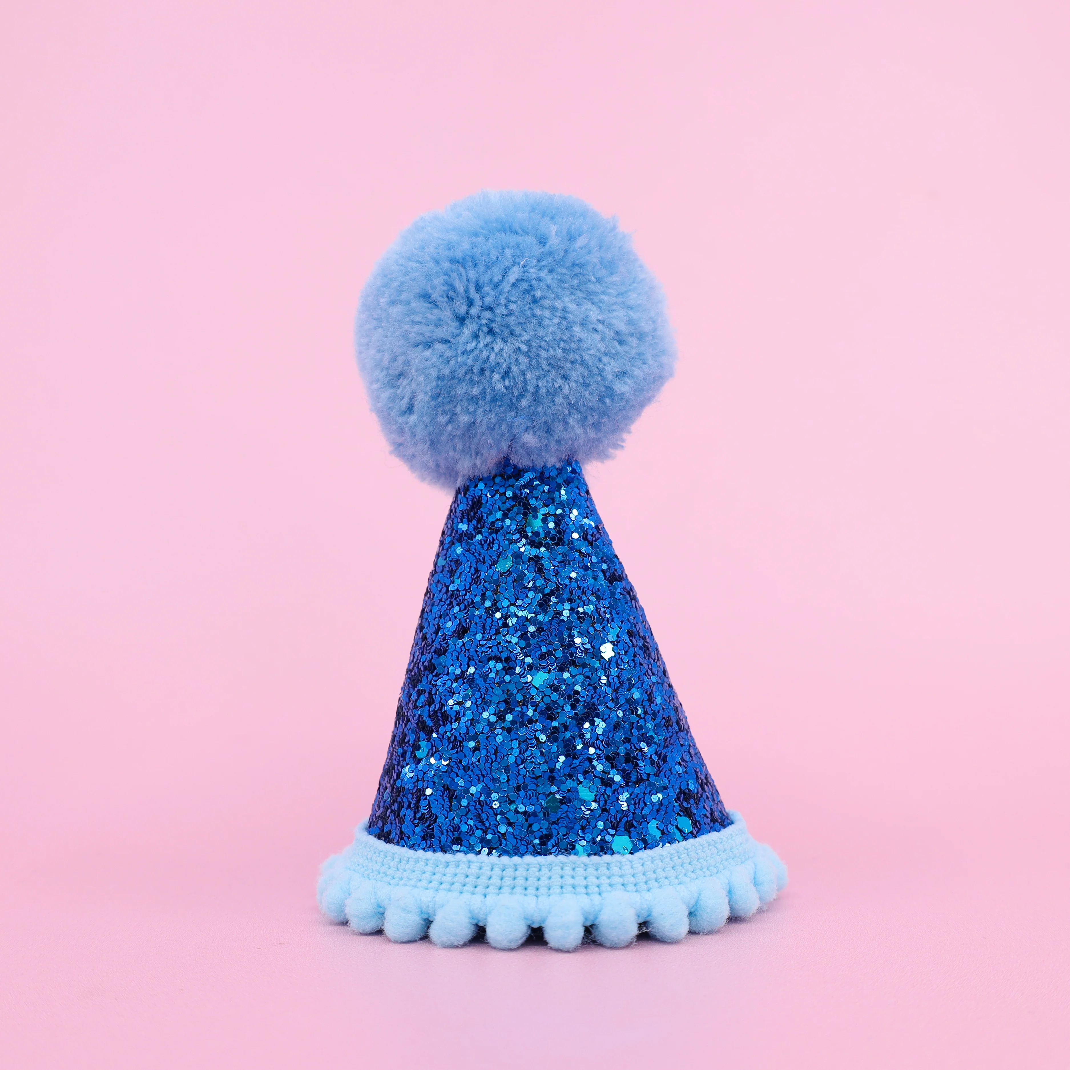 Pablo's Pawty Hat: Dark Blue & Light Blue Trim