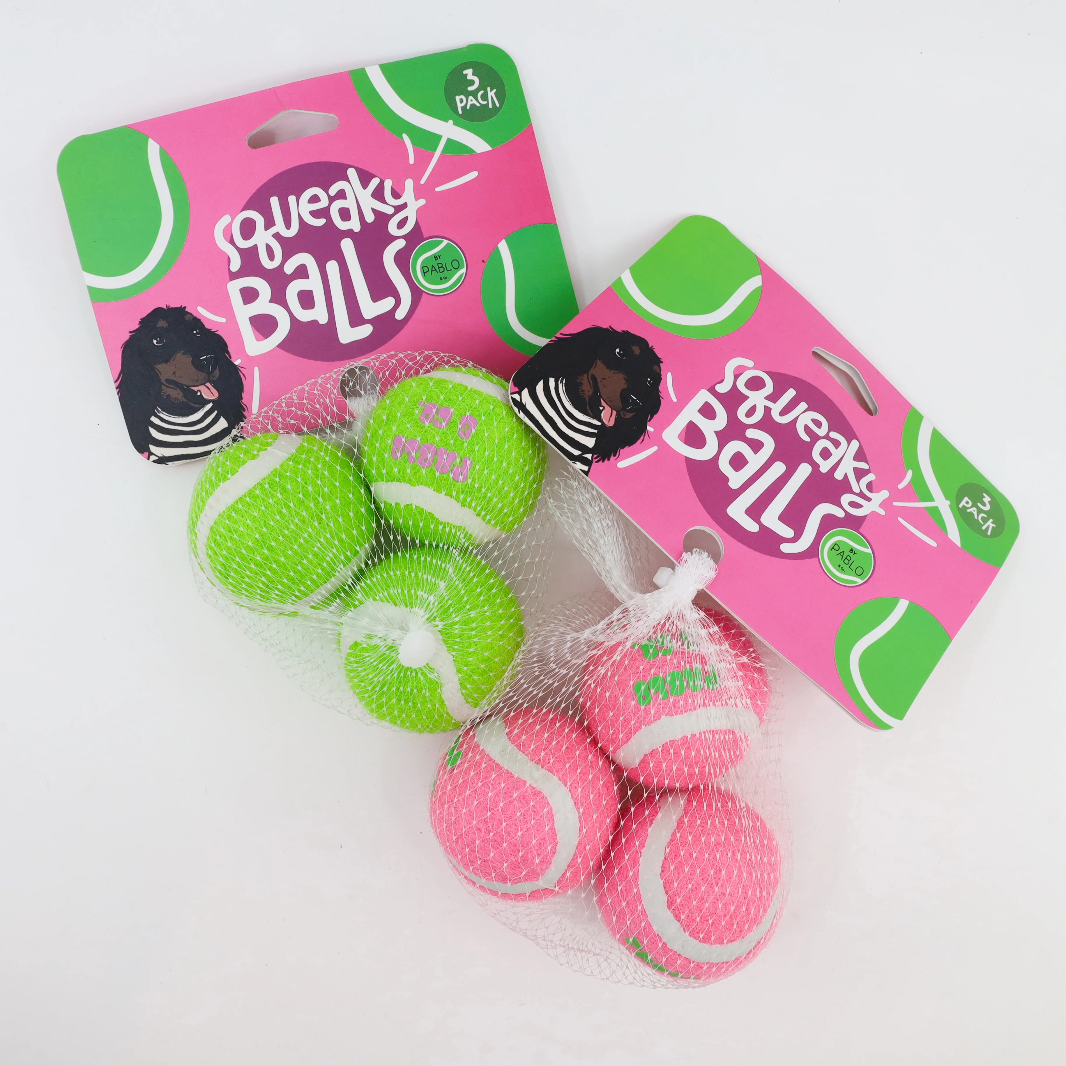 Pack of 3 Squeaky Tennis Balls: Green - Image 4