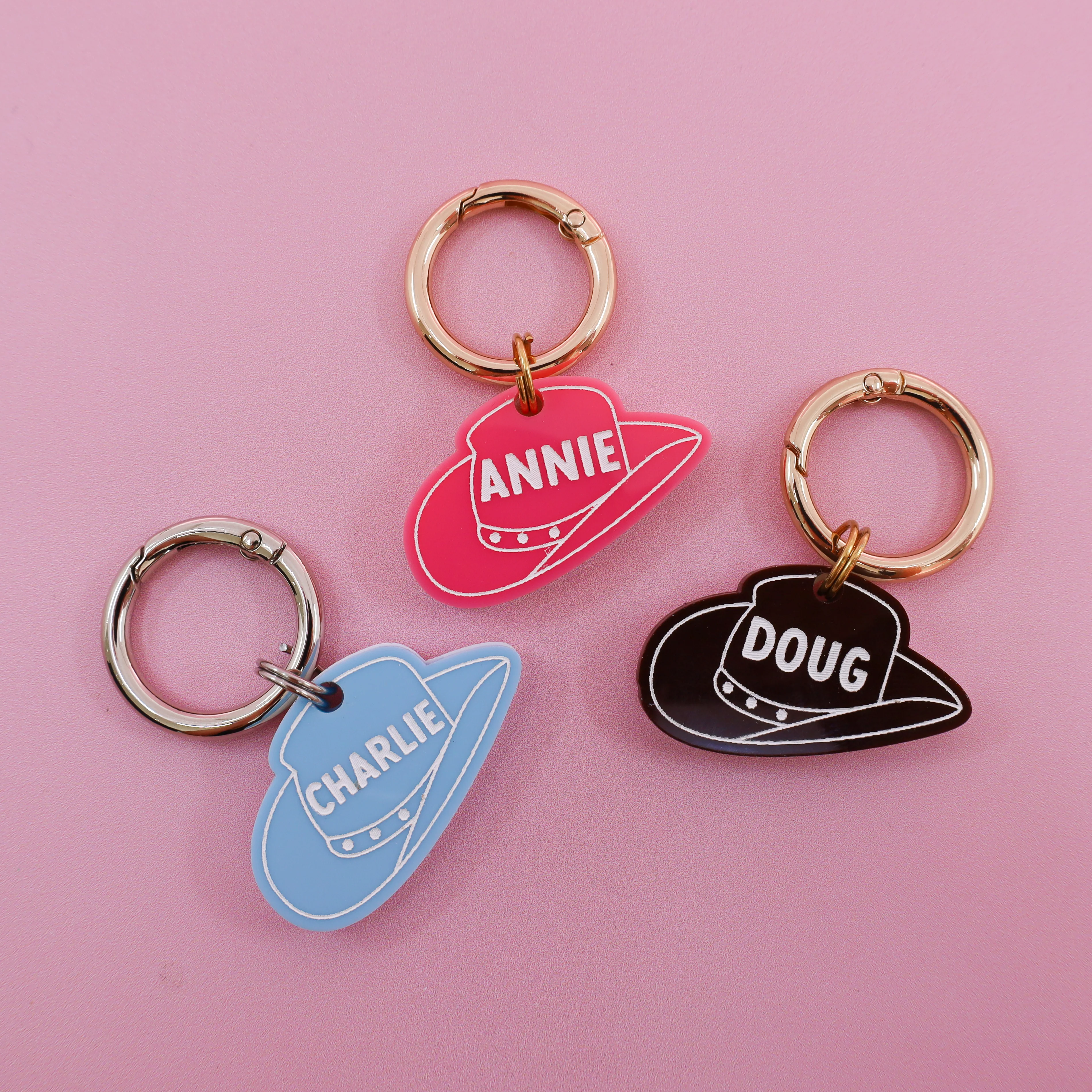 Personalised Pet ID Tag: Brown Cowboy Hat - Image 2
