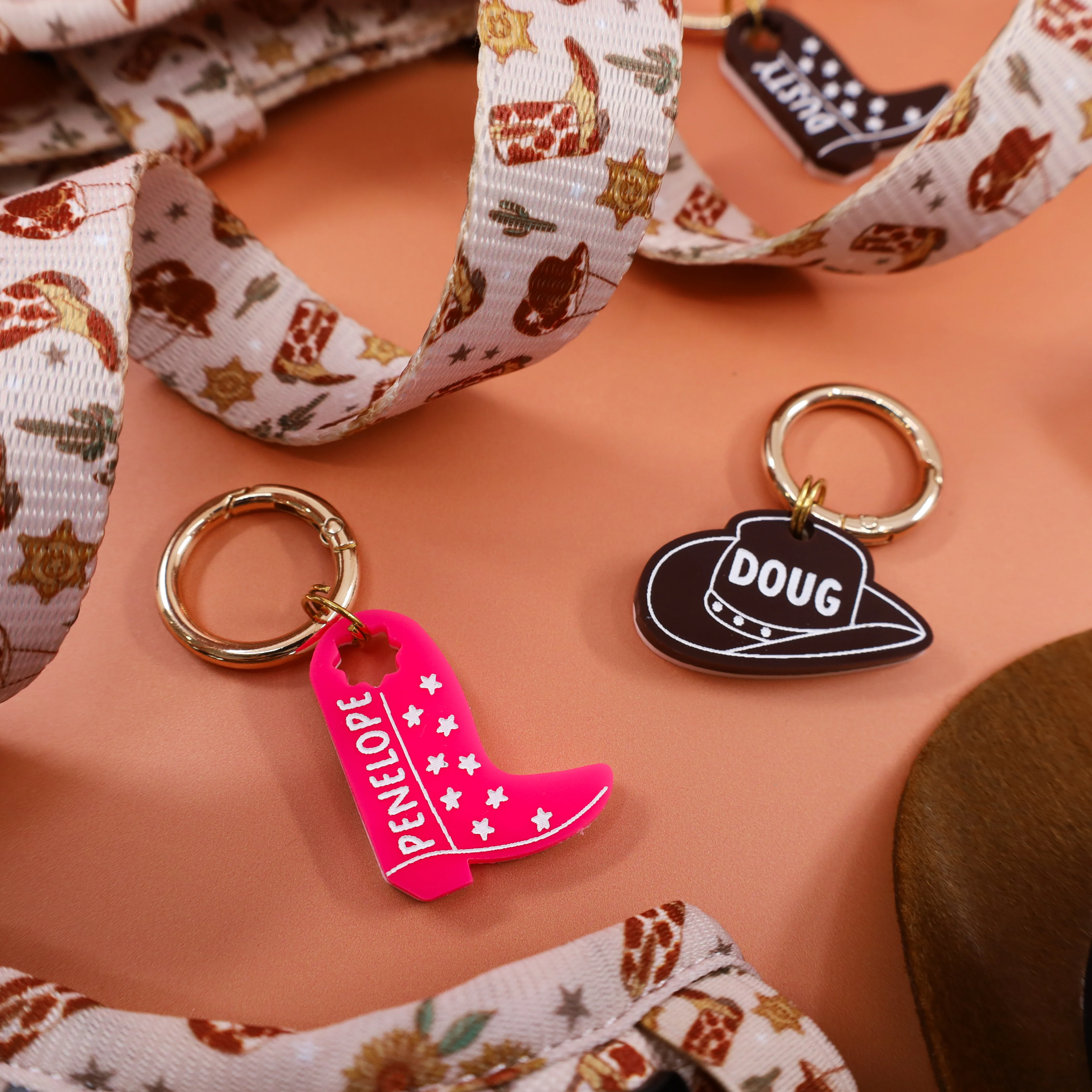 Personalised Pet ID Tag: Hot Pink Cowboy Boot - Image 2