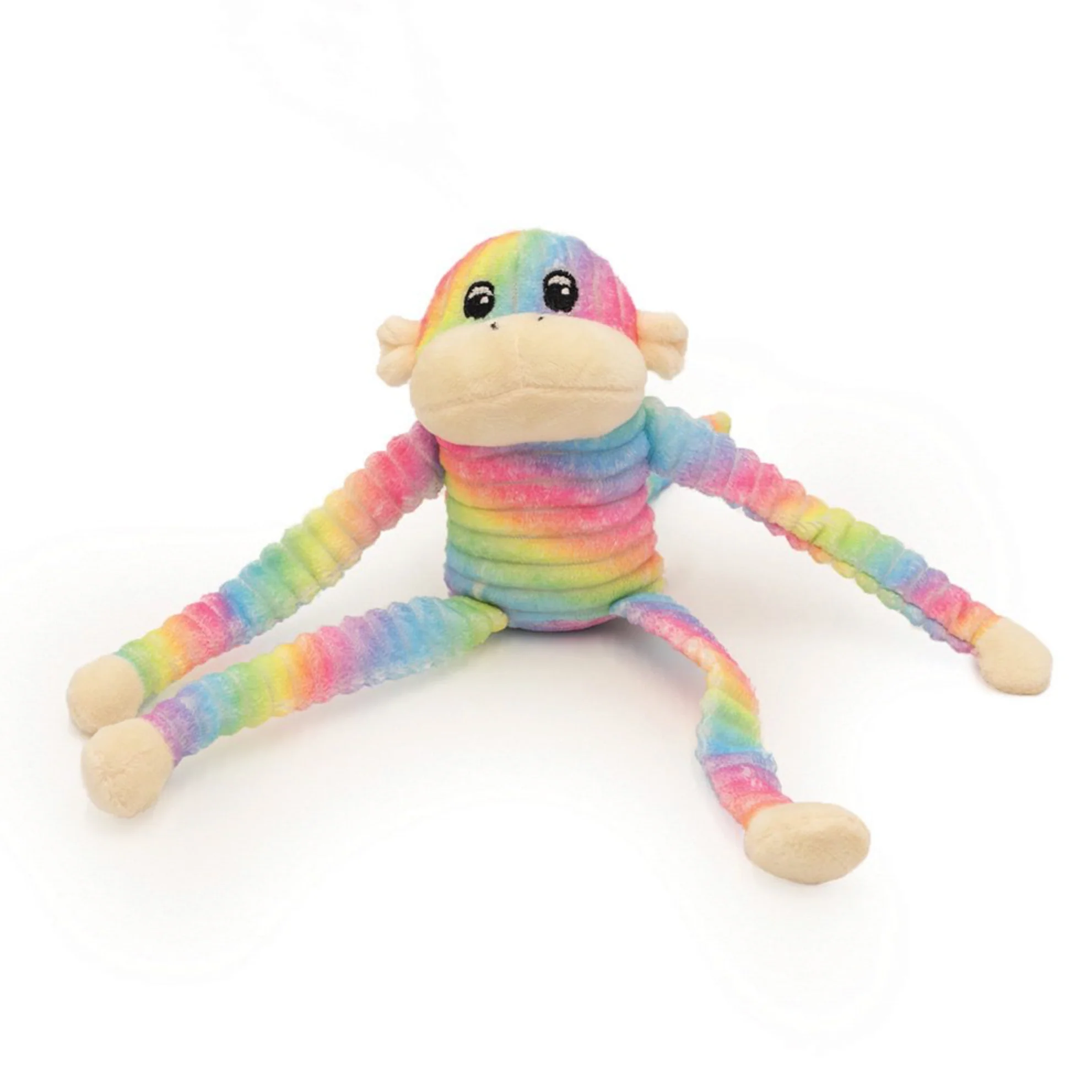 Zippy Paws: 2pk Spencer the Crinkle Monkey - Rainbow & Blue - Image 3